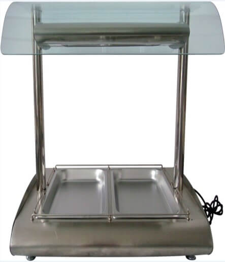 TABLE MODEL CURVED SHAPE 2 DIV BN MARIE CW O/H GLASS - cater-care